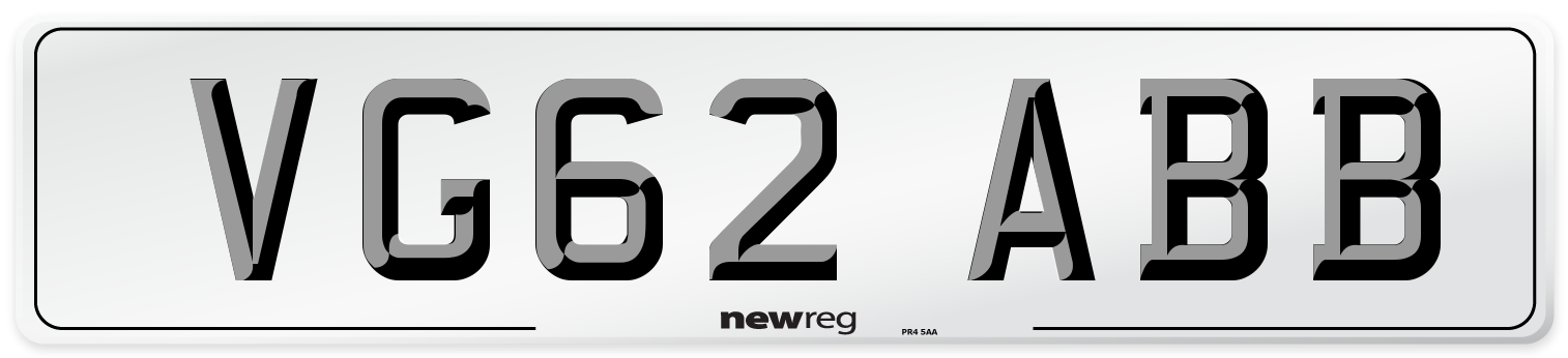 VG62 ABB Number Plate from New Reg